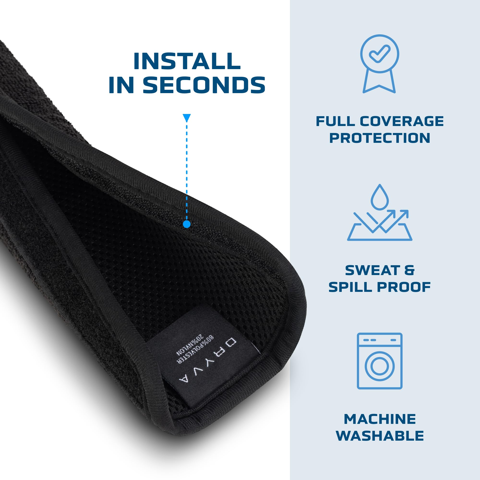 Dryva padded cross-section detail showing cushioning and waterproof inner barrier