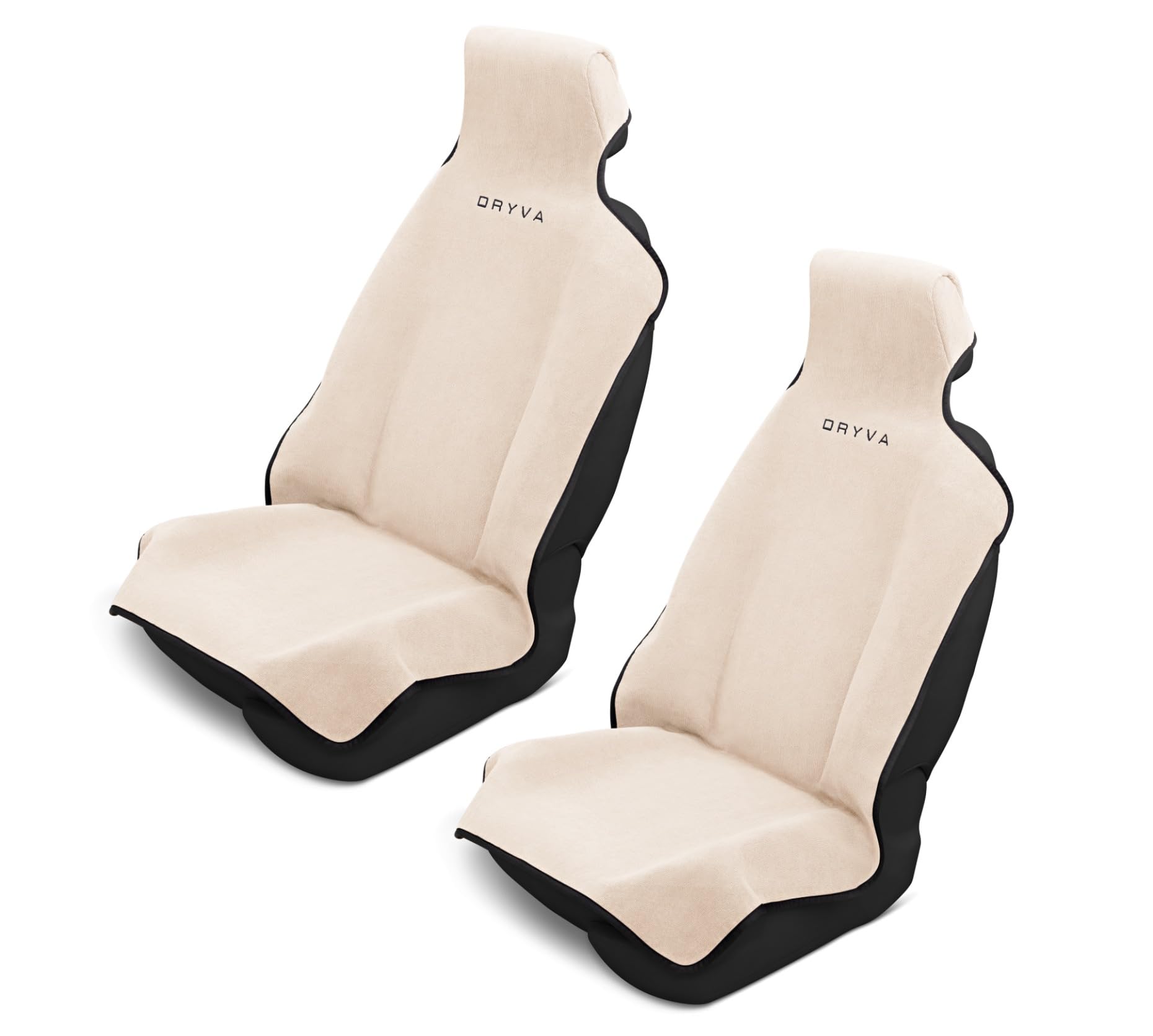 Dryva front view on car seat showing full coverage and protection