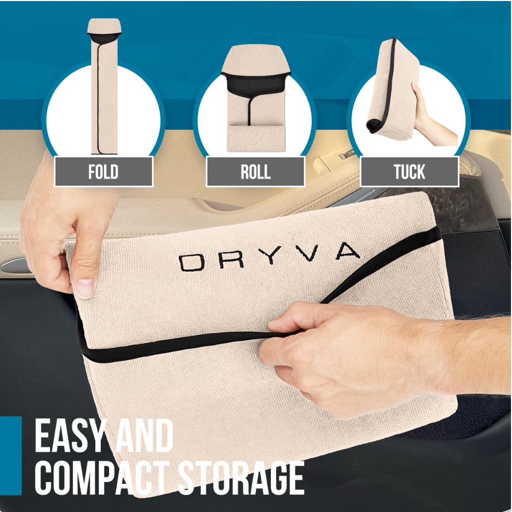 Dryva size comparison with ruler showing universal fit dimensions
