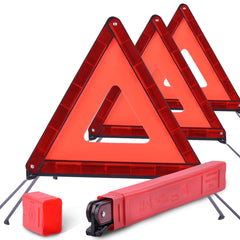 DSV Standard front view of three packaged triangles showing compact kit and convenience