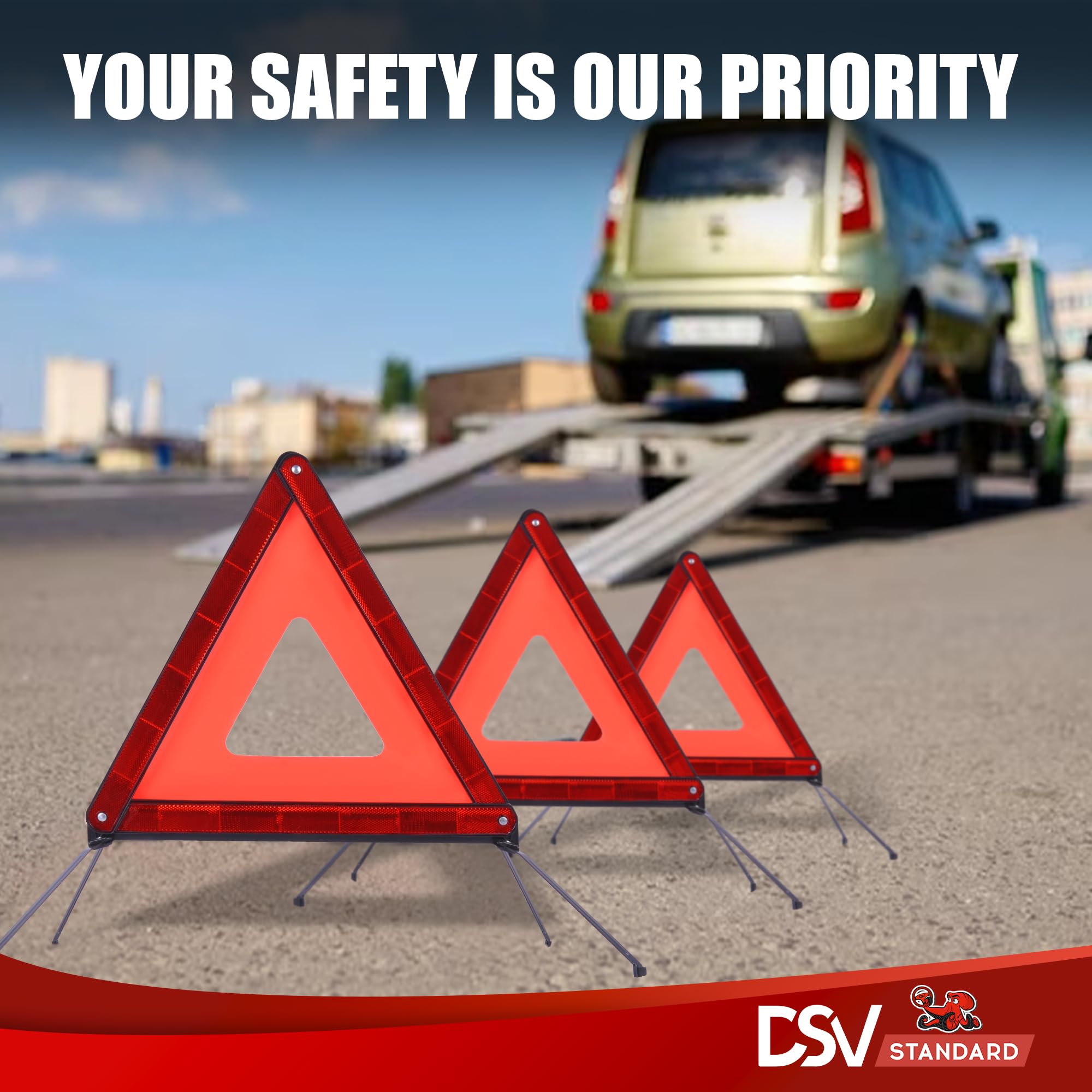 DSV Standard triangle next to ruler showing actual size for planning storage