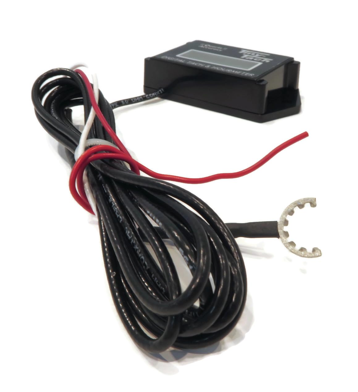 DTI Tiny Tach TT2B mounted on engine demonstrating compact fit and accessibility