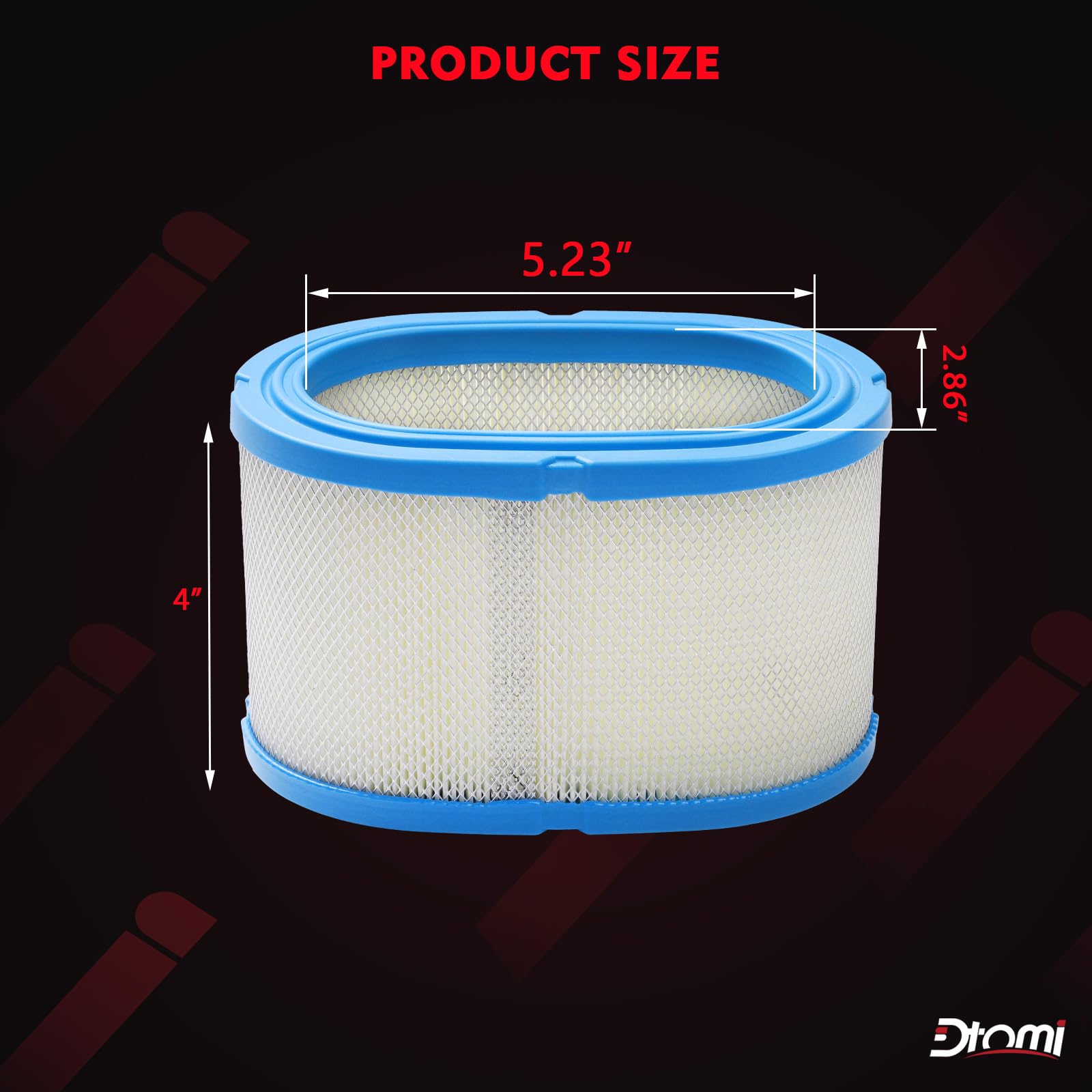 Dtomi filters size comparison beside ruler showing correct scale for compatibility checks