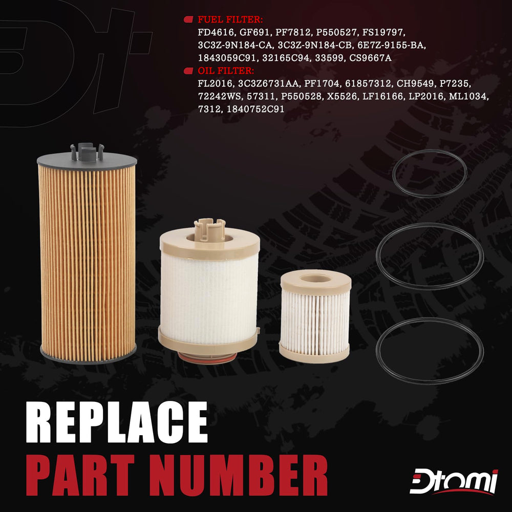 Dtomi fuel filter close-up highlighting inlet/outlet and media for reliable contaminant protection