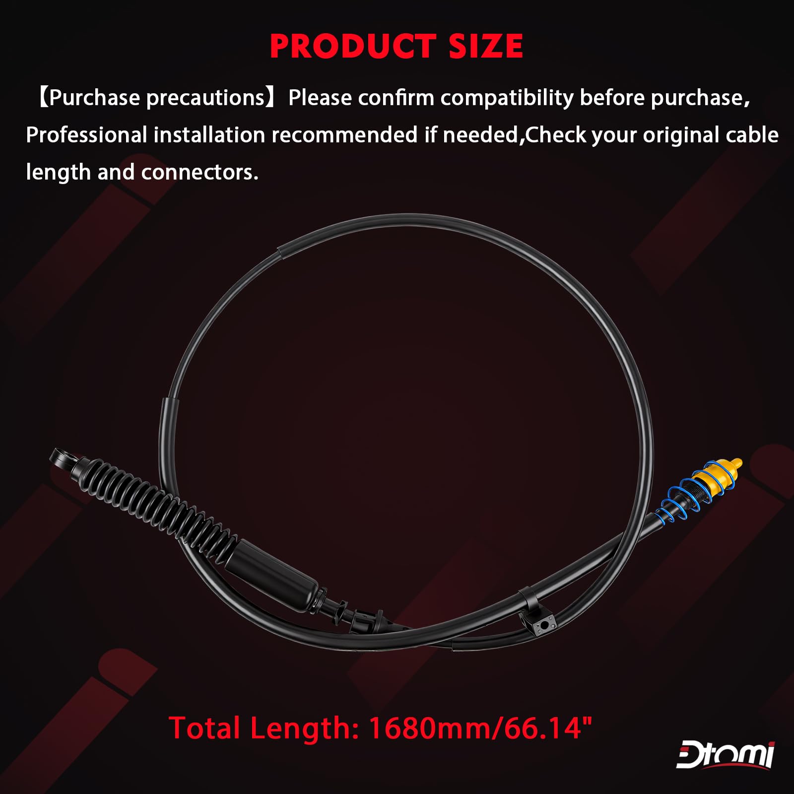 Dtomi cable installed under hood showing correct placement and performance benefit