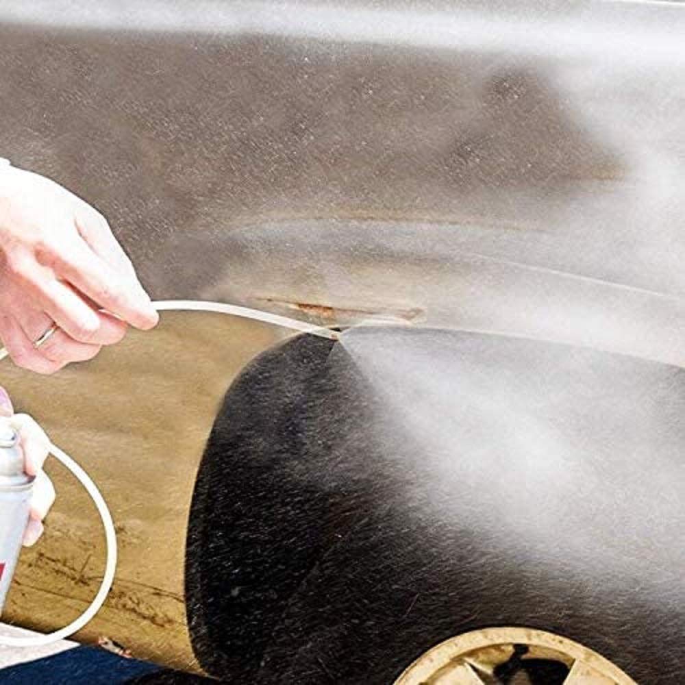 DU-MOST extension spraying under vehicle frame for targeted undercoating application
