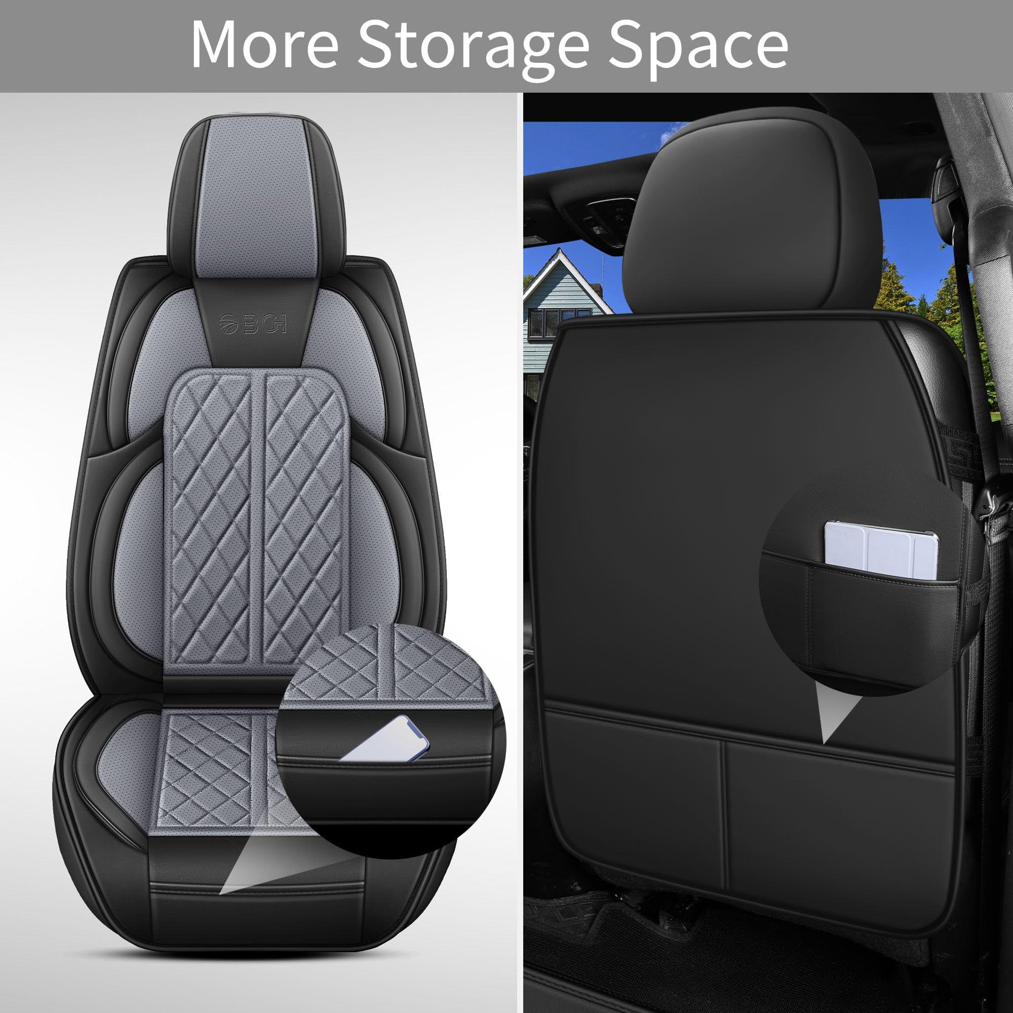 DuDuWang seat cover installed in Silverado front seat for neat appearance