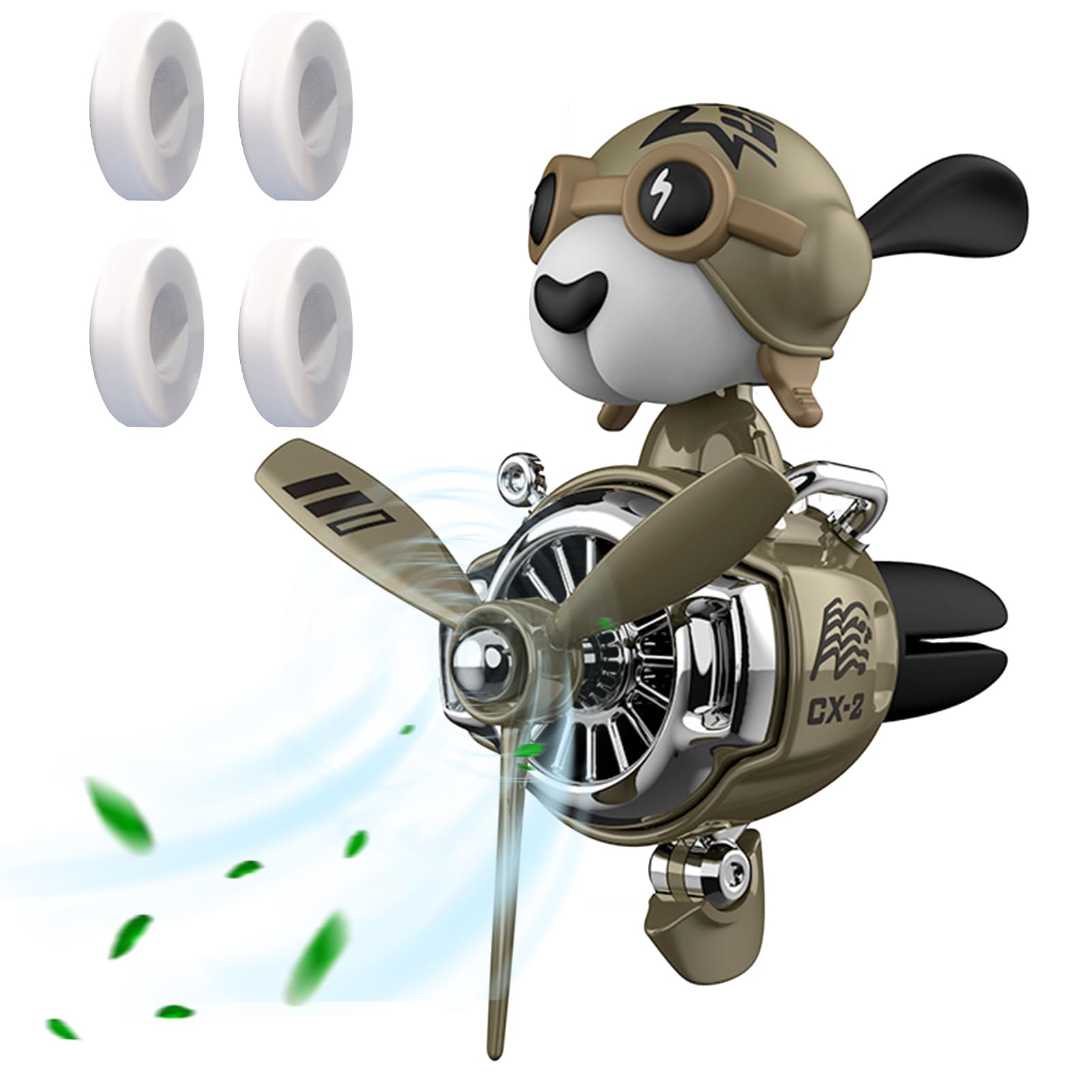 DUHKHAS pilot front view showing cute dog aviator and propeller, adds playful charm