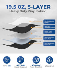Dulepax close-up of 1250D vinyl weave and double coating showing durable texture