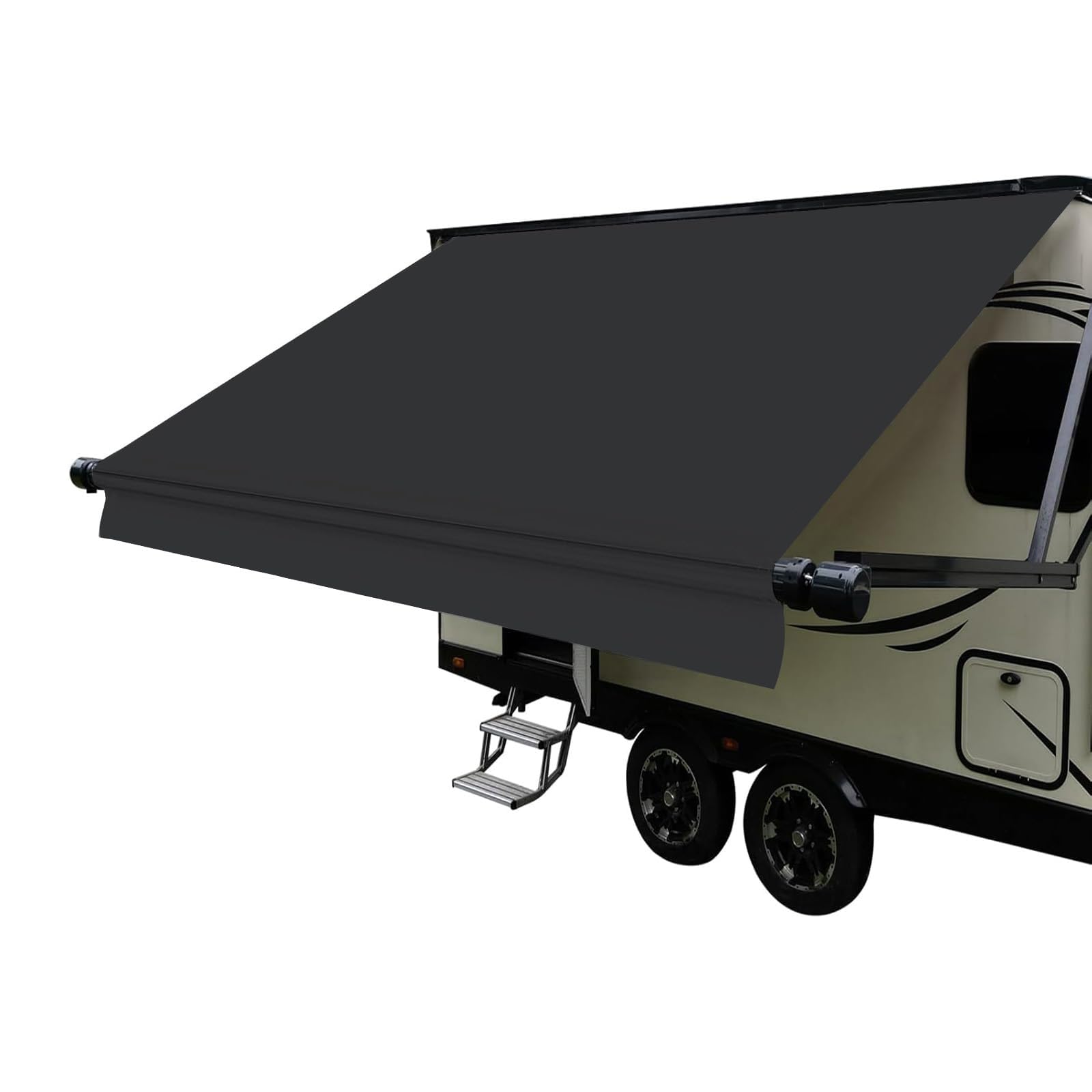 Dulepax front view of packaged awning fabric showing universal fit and heavy-duty build