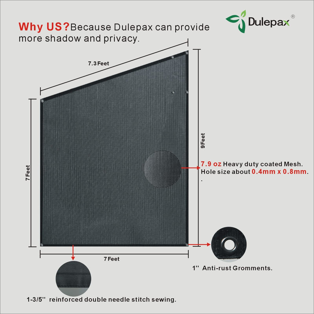 Dulepax material label close detail highlighting premium knife-coated mesh strength