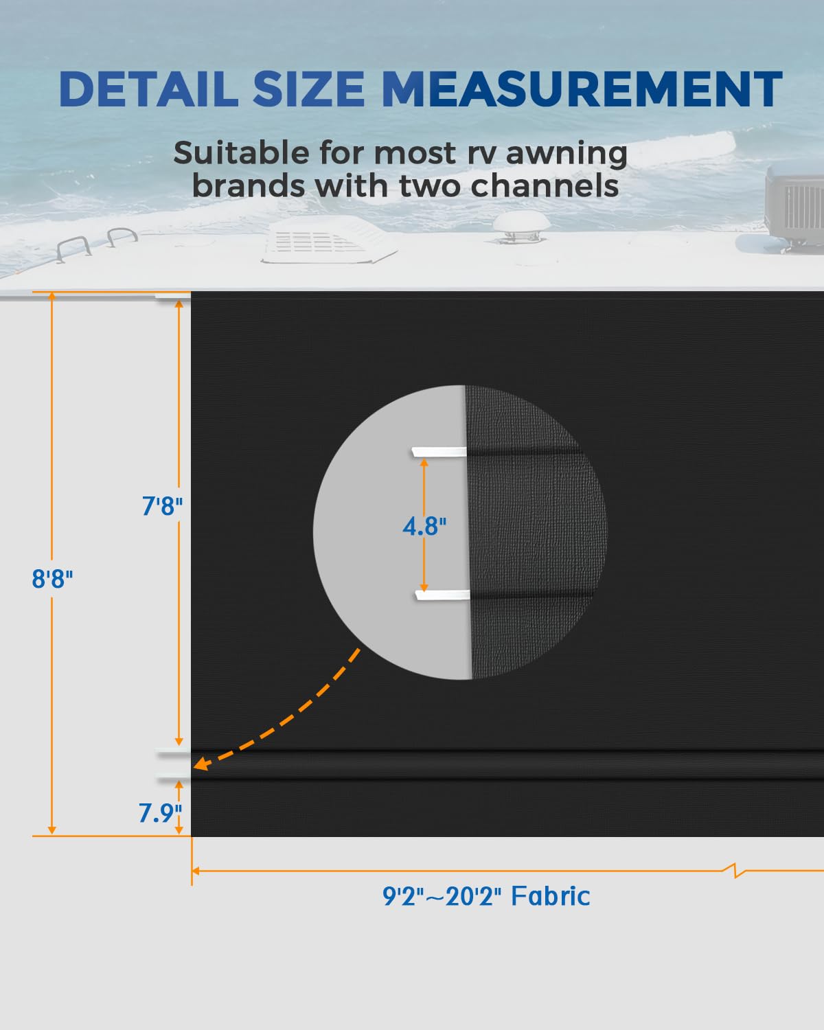Dulepax rolled fabric beside measuring tape illustrating compact storage and size