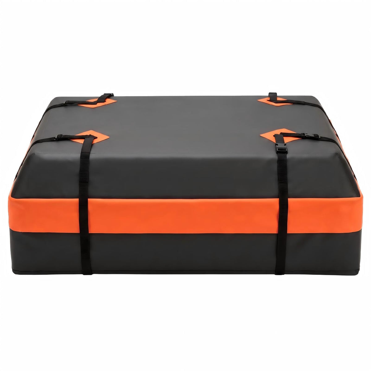 DUMOS front view rooftop bag on car roof showing capacity and weather protection