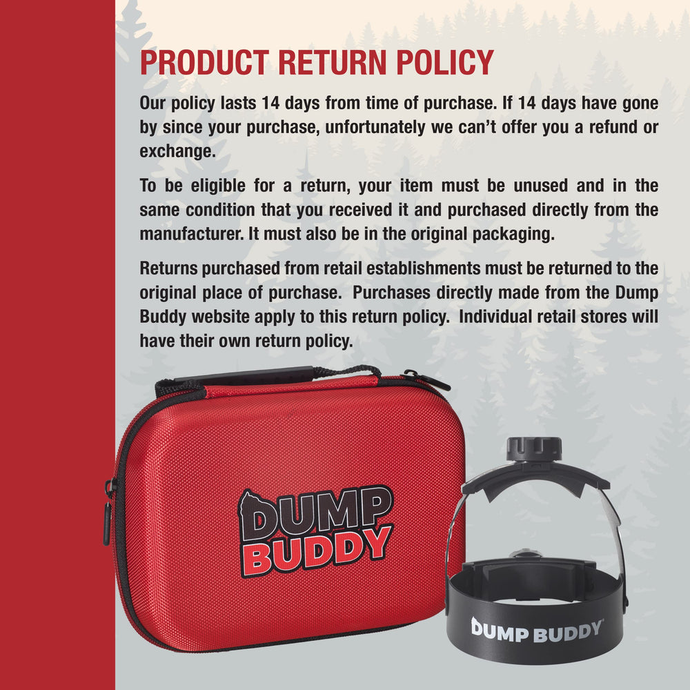 Dump Buddy in use at RV campground dump station showing safer dumping