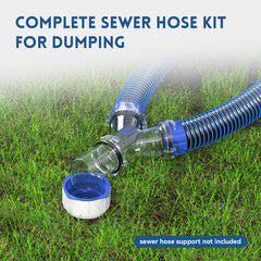 DUMPMAN clear hose close-up showing transparent body to monitor wastewater flow