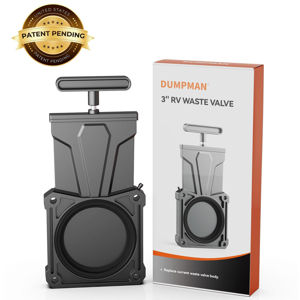 DUMPMAN valve at campsite waste station enabling clean dumping