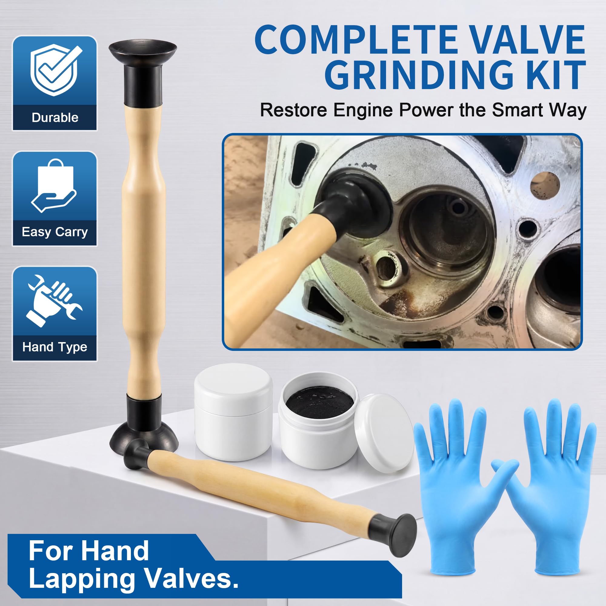Dunkive 120 and 220 grit compound tubes displayed for heavy cutting and polishing