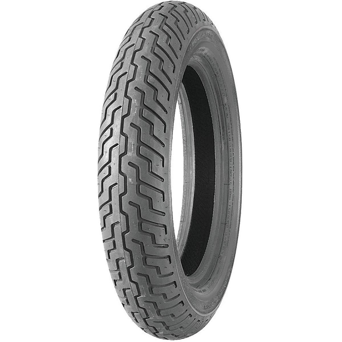 DUNLOP D402 front view showing tread and approved Harley-Davidson fit, enhances touring stability
