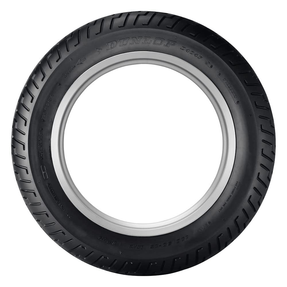 DUNLOP D404 sidewall and size label clear for correct fit verification