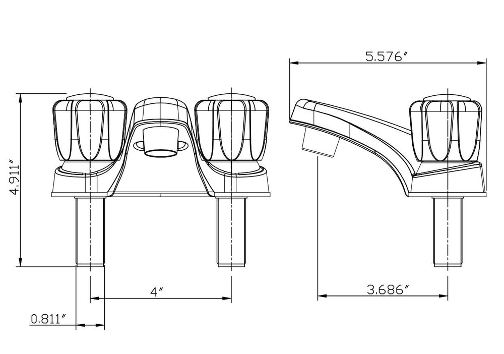 Dura Faucet next to standard sink for scale and compatibility check