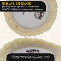 Dura-Gold hook and loop attachment detail for quick secure backing plate fit