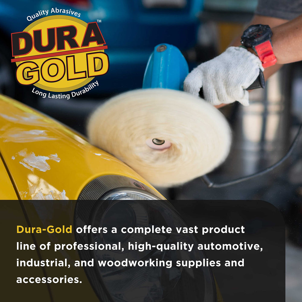 Dura-Gold pad held in hand for scale showing 8-inch size and durable construction