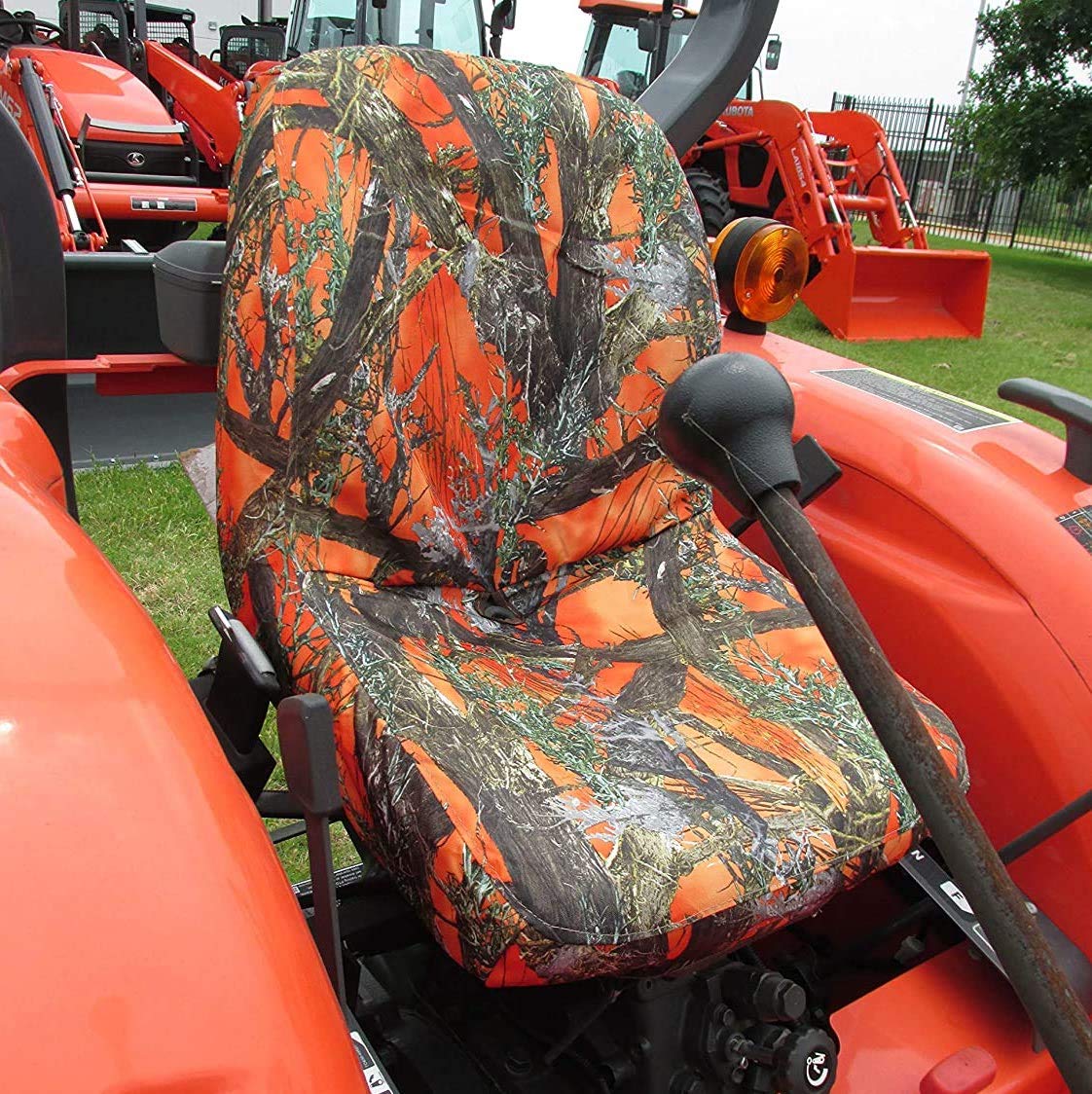 Durafit KU21 front view on Kubota seat showing clean protection and improved look