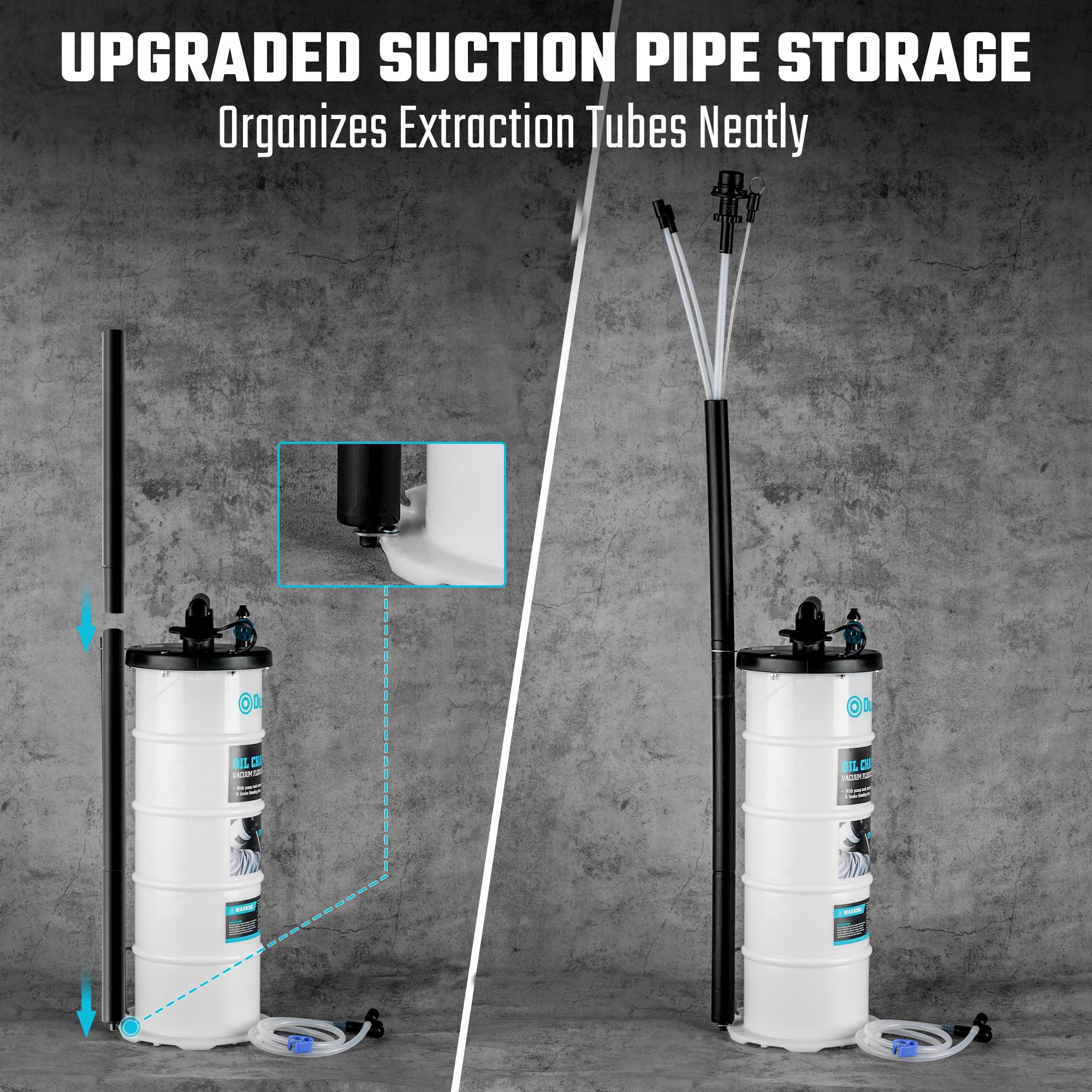 DURATECH brake-bleed hose attached for narrow-port fluid extraction efficiency