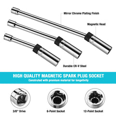 DURATECH close up swivel head demonstrating 360° flex for reaching angled spark plugs
