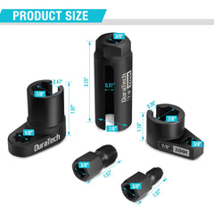 DURATECH slotted square hole close-up showing improved ratchet grip and safety