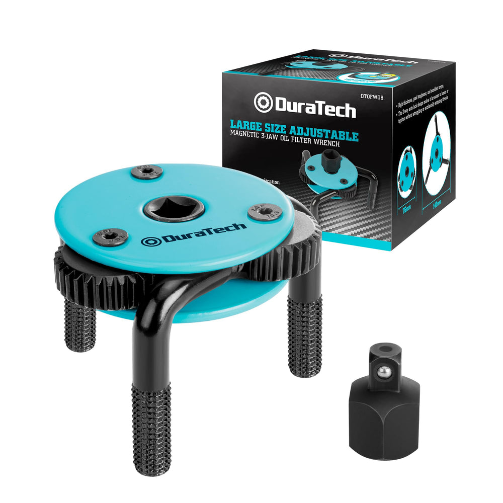 DURATECH front view of adjustable wrench showing full tool and range