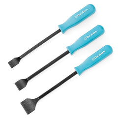 DURATECH front view of three-piece scraper set showing sizes and durable construction