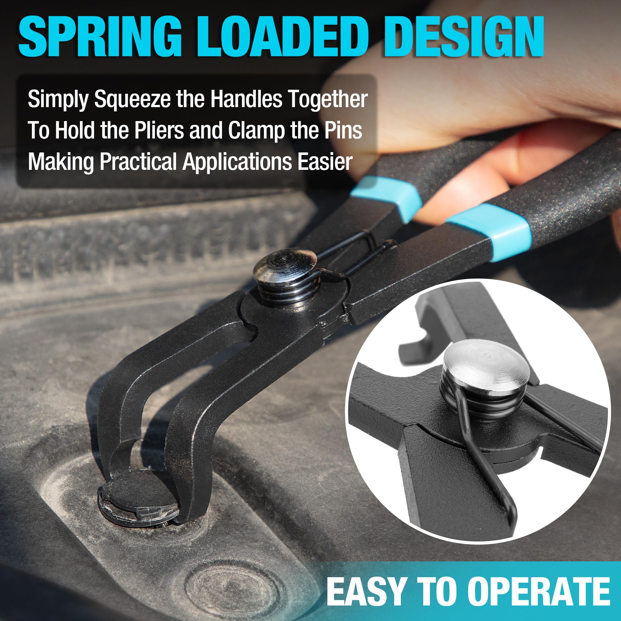 DURATECH handle spring detail showing effortless repeatable operation