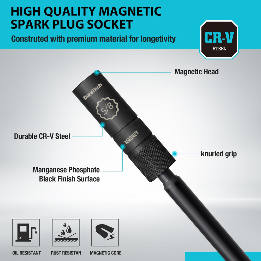 DURATECH magnetic core detail holding spark plug securely for safe installs