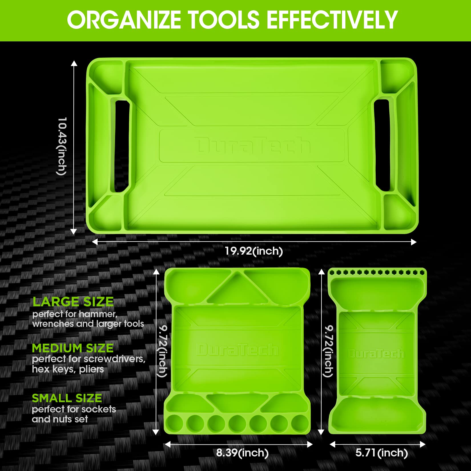 DURATECH medium tray top layout with screwdrivers and pliers organized