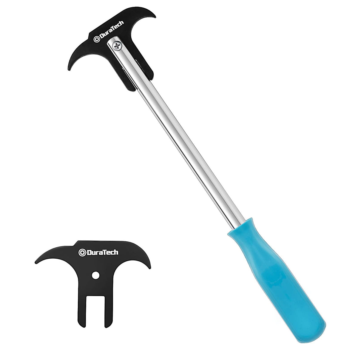 DURATECH seal puller front view showing compact tool and spare blade for immediate use
