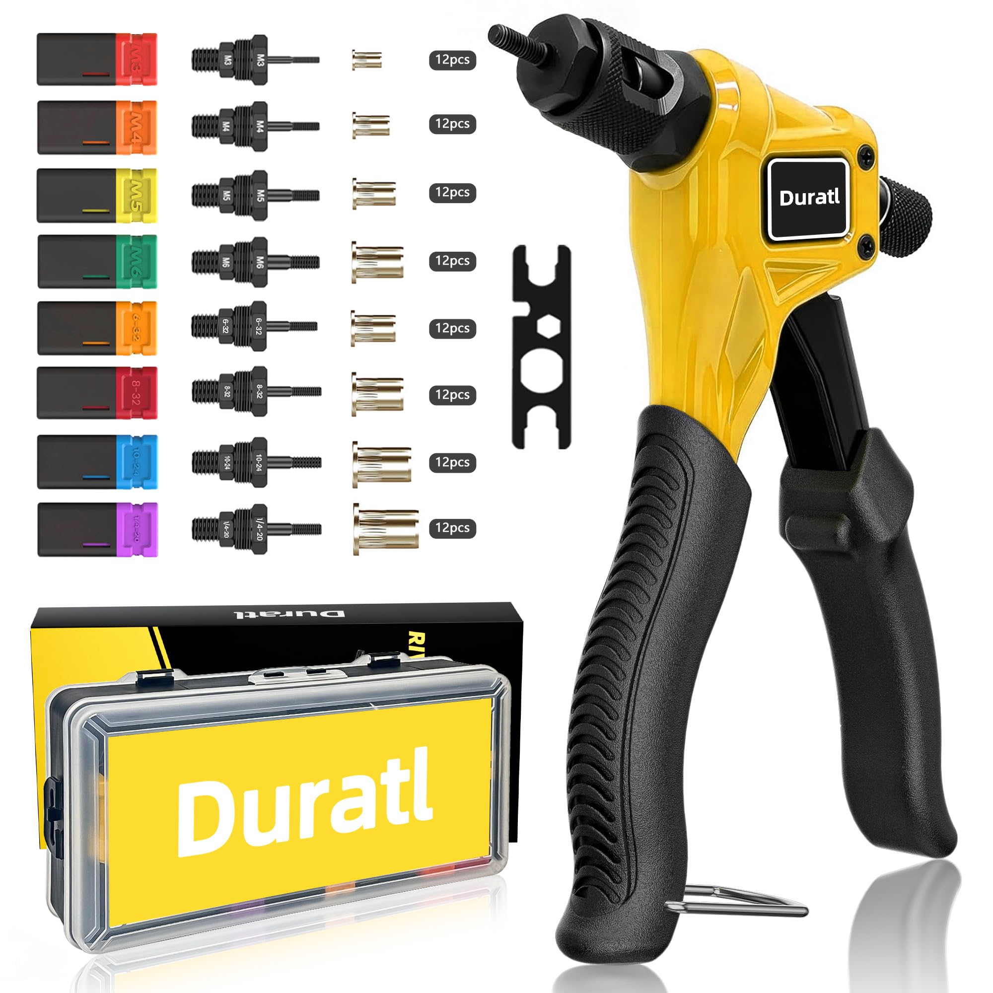 Duratl front view of tool and case showing complete kit for portability