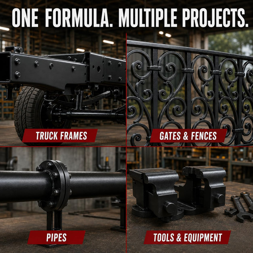 DWIL treated metal with black converted coating ready for topcoat