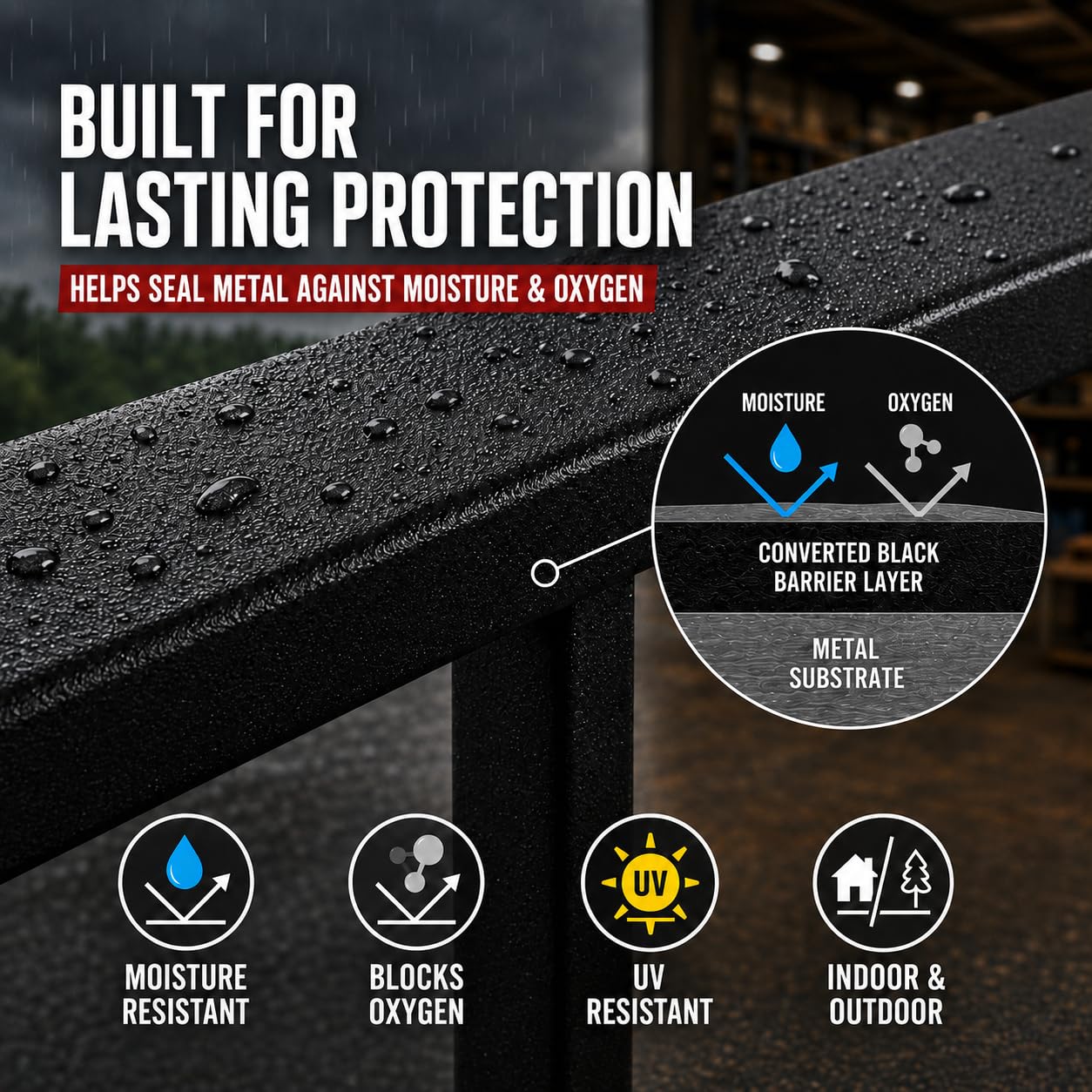DWIL brush application on metal rail demonstrating easy use and strong adhesion