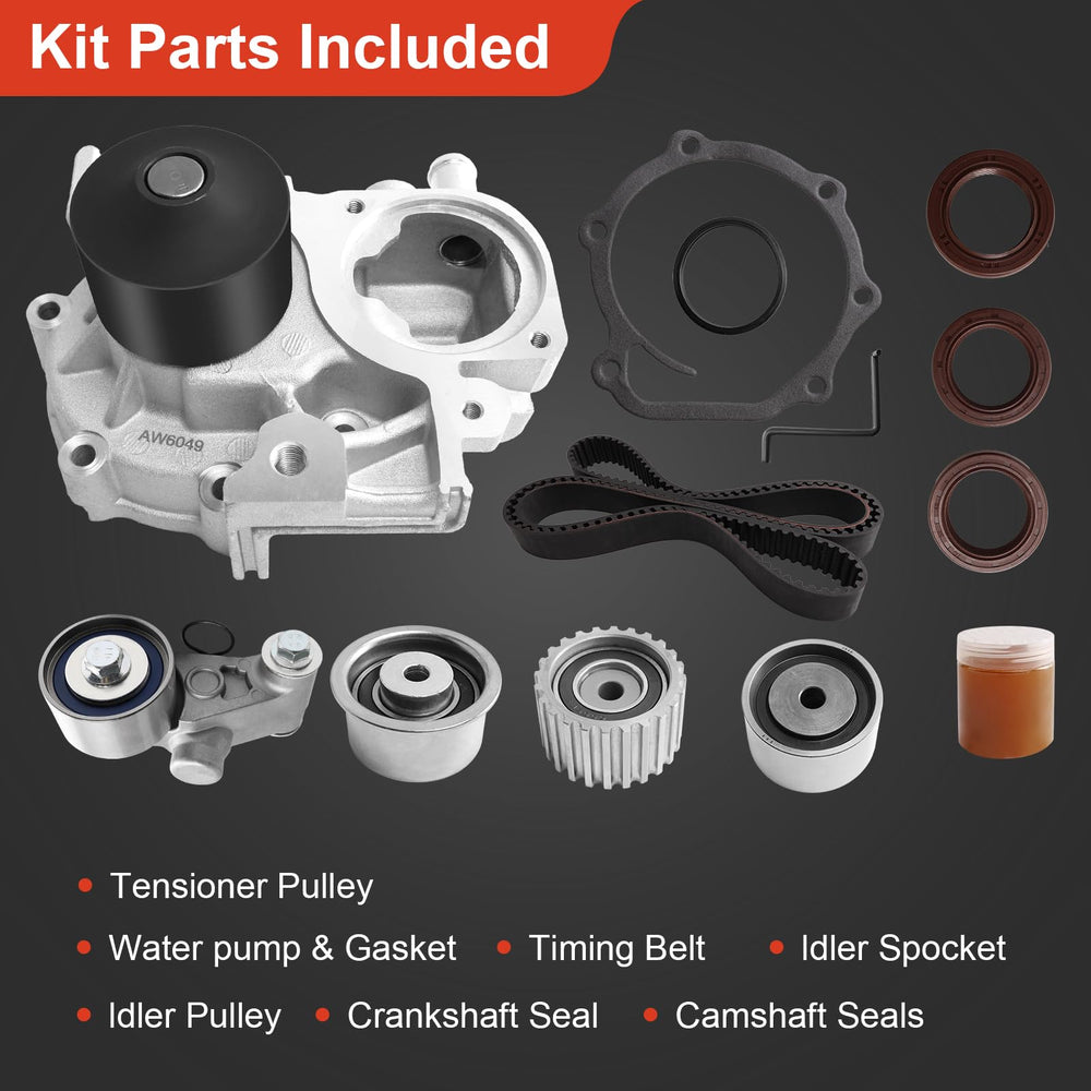 DWLDMLWC water pump installed in Subaru engine bay illustrating direct-fit replacement