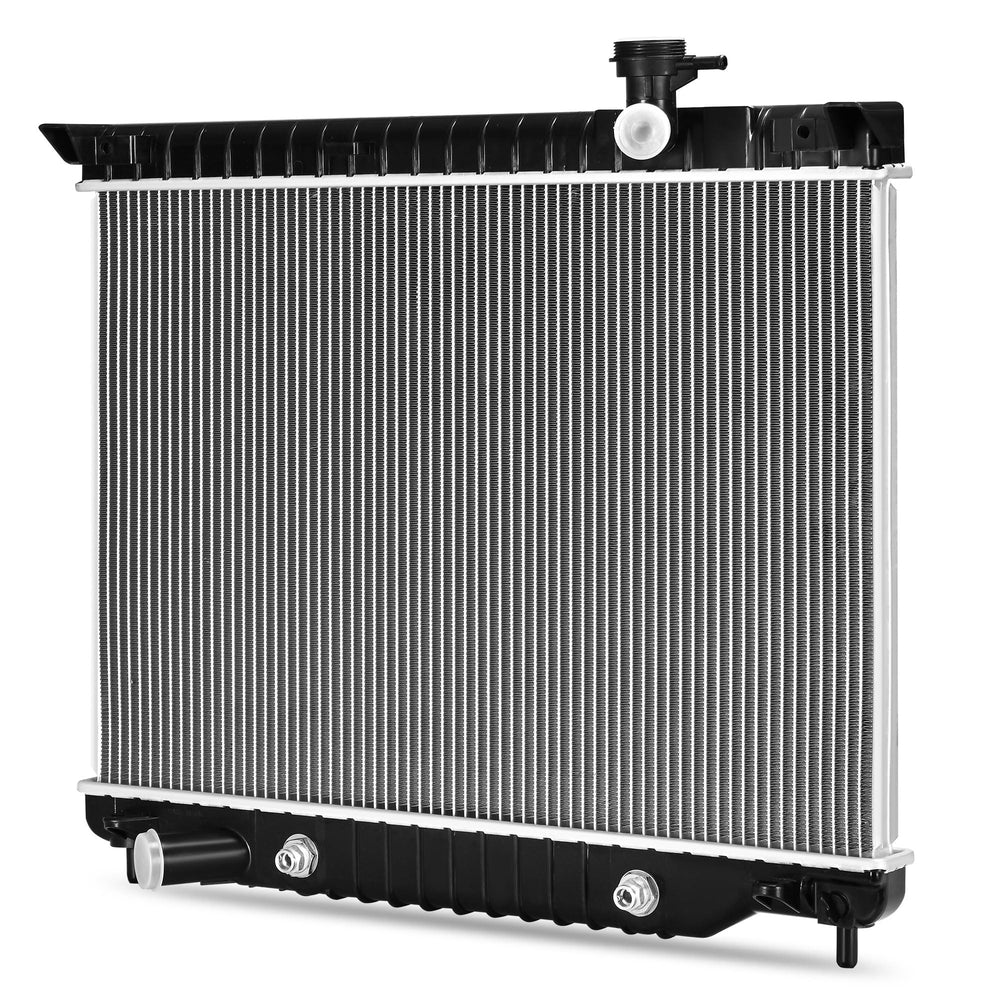 DWVO front view complete radiator showing mounting points and core, ensuring correct OEM fit