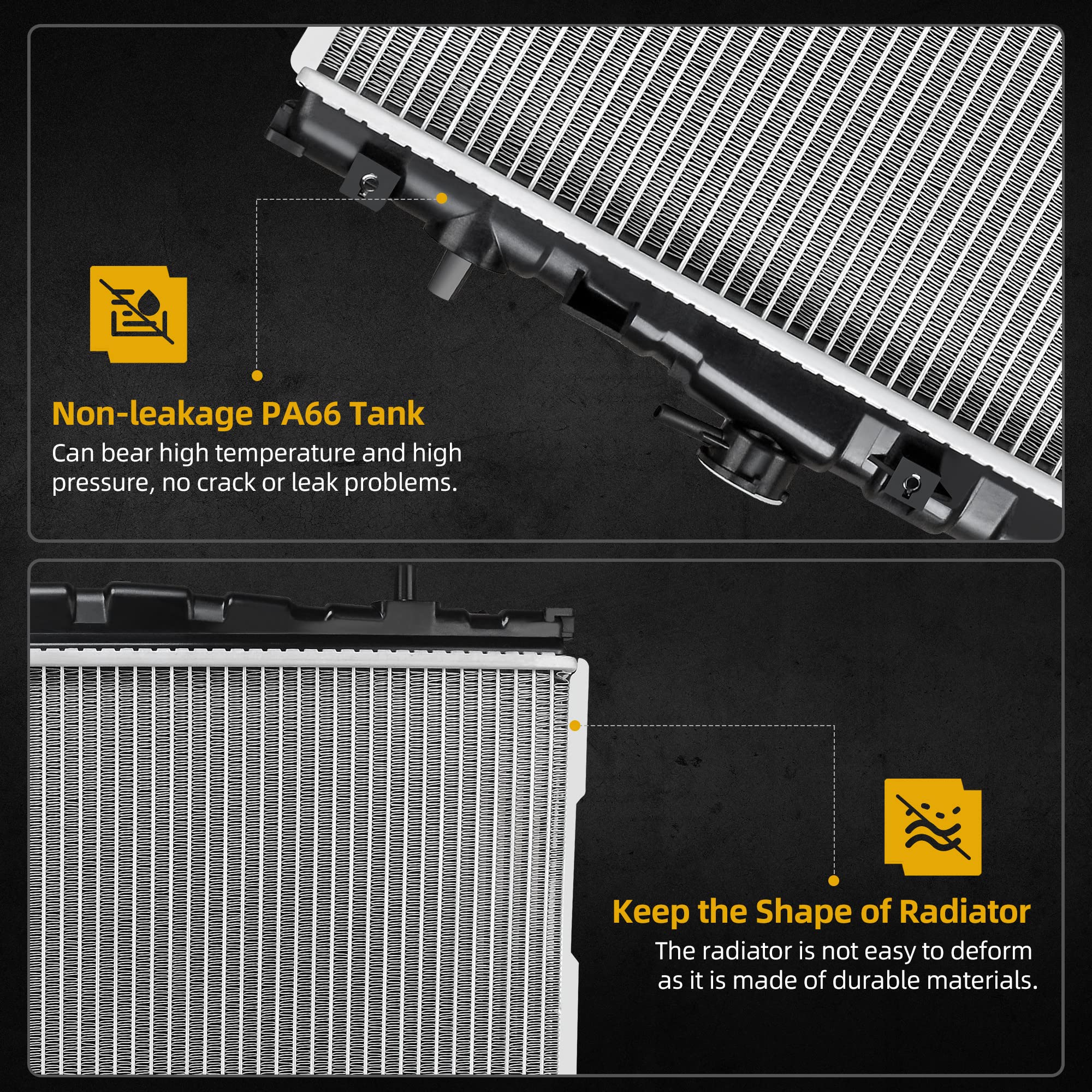 DWVO PA66 GF30 inlet outlet tank detail demonstrating durable connections
