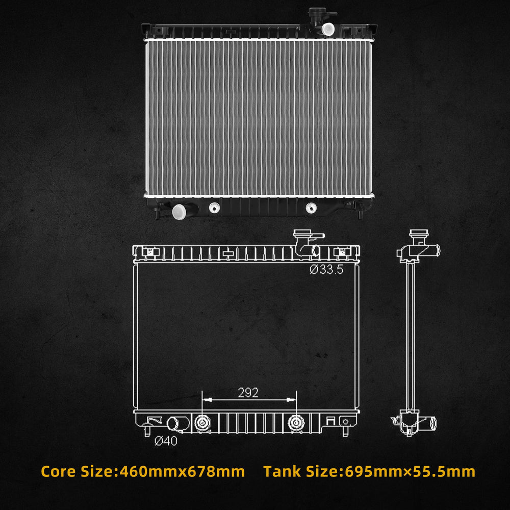 DWVO radiator packaged with corner foam blocks, reducing shipping damage risk