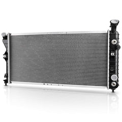 DWVO front radiator assembly showing mounting points and direct-fit benefits