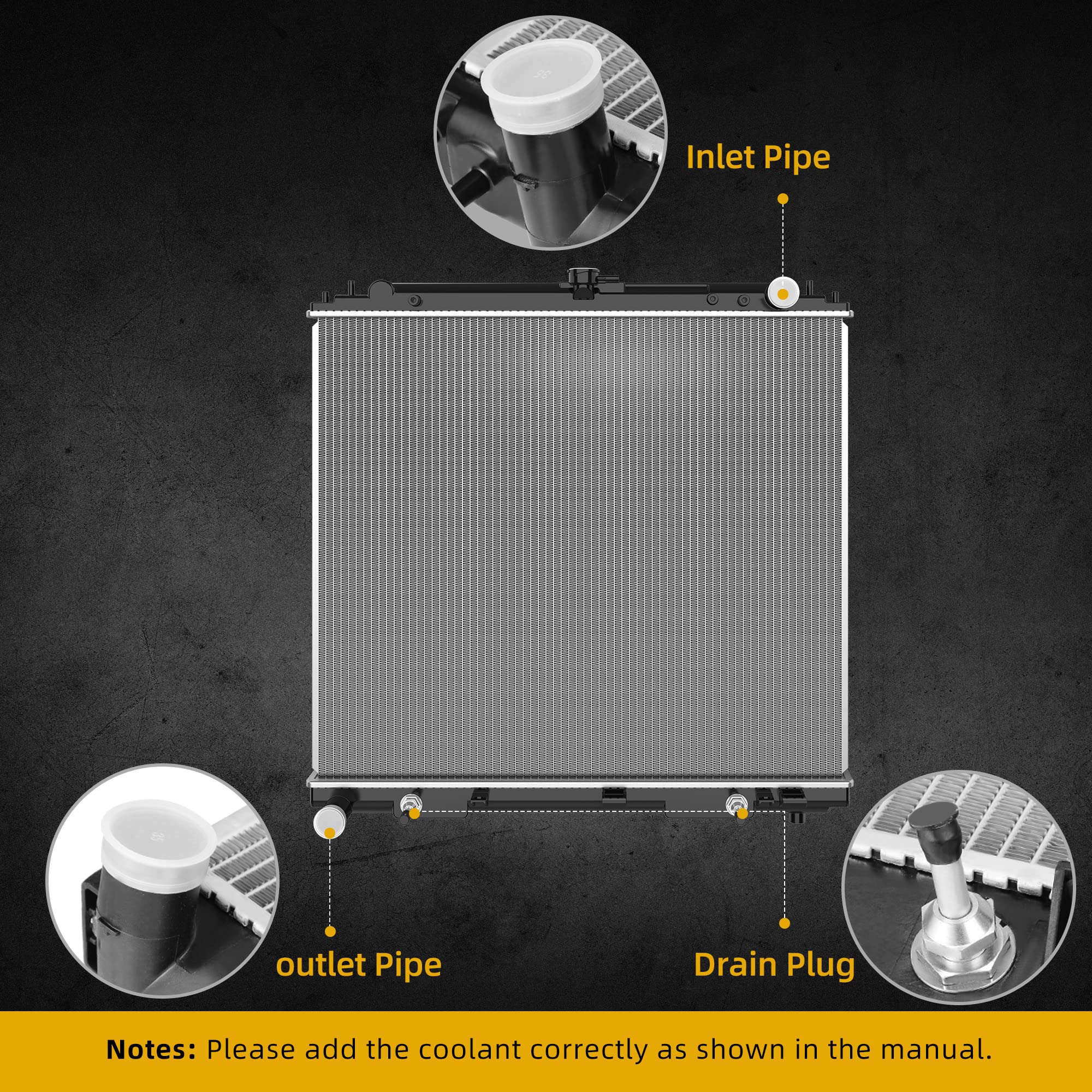 DWVO radiator installed under hood demonstrating direct-fit replacement benefit