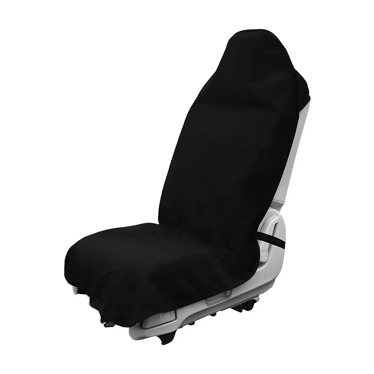 DXNQ front seat cover in black showing full fit and protection