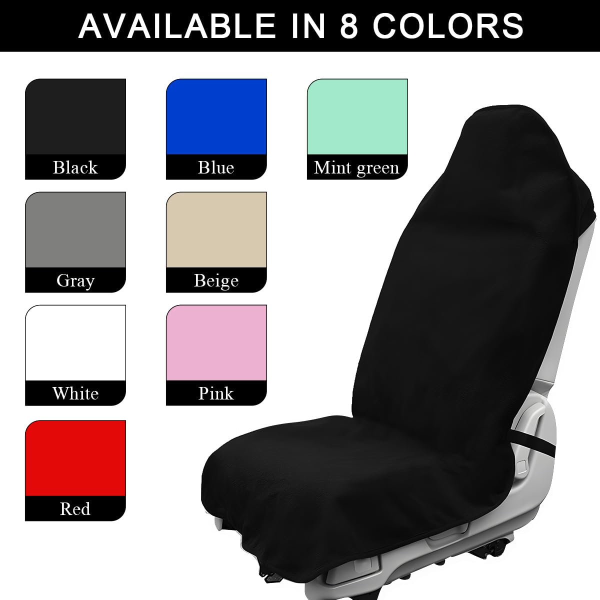 DXNQ seat cover installed in car demonstrating spill protection advantage
