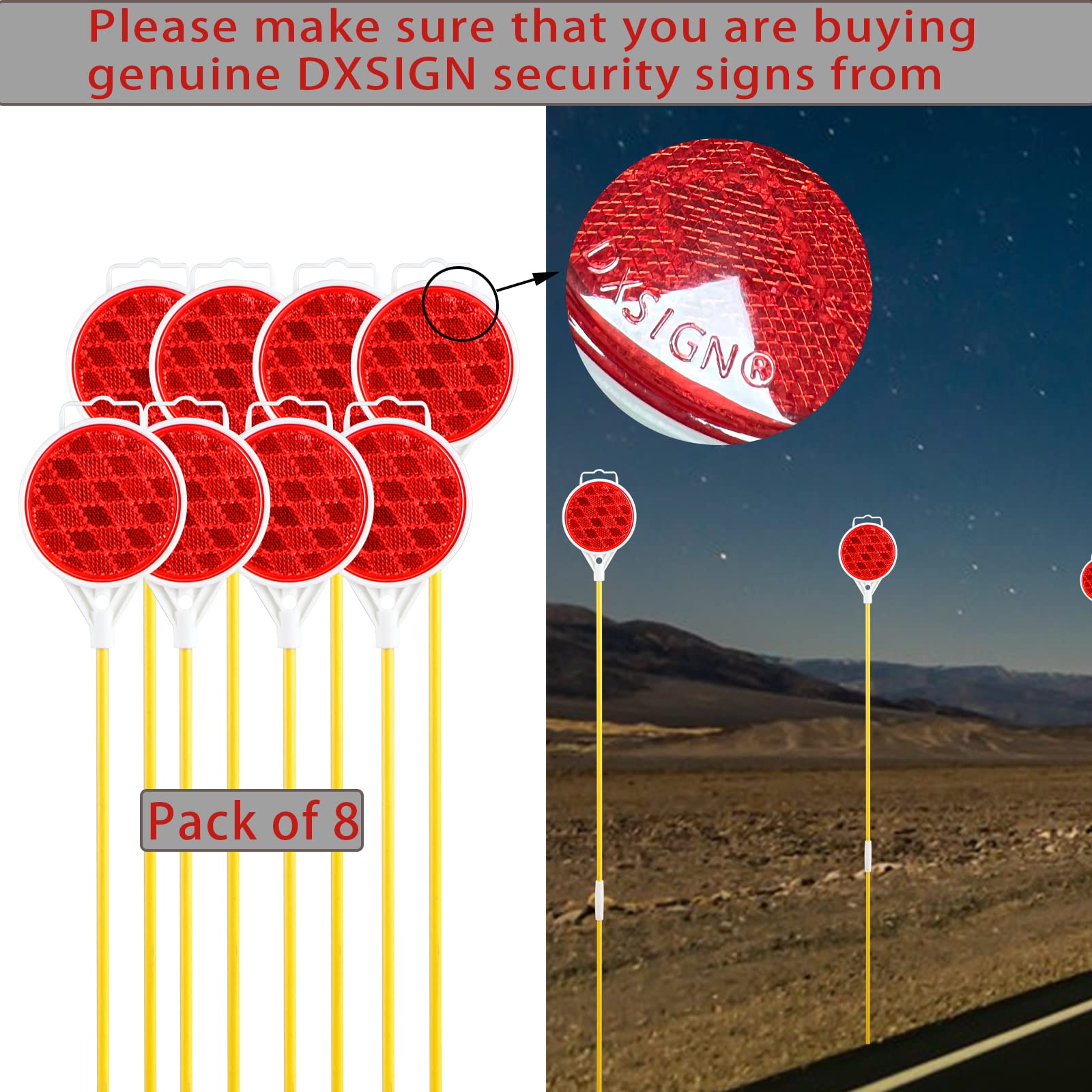 DXSIGN marker next to ruler showing 51-inch scale for accurate sizing benefit