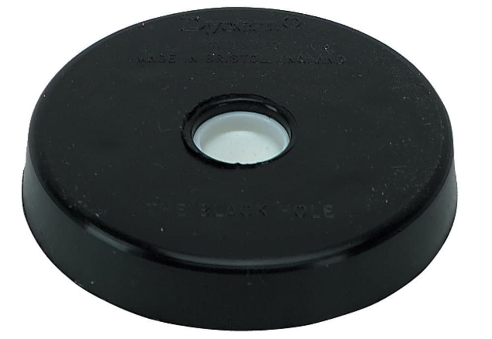 Dycem black hole cello mat front view showing compact size and secure grip benefit