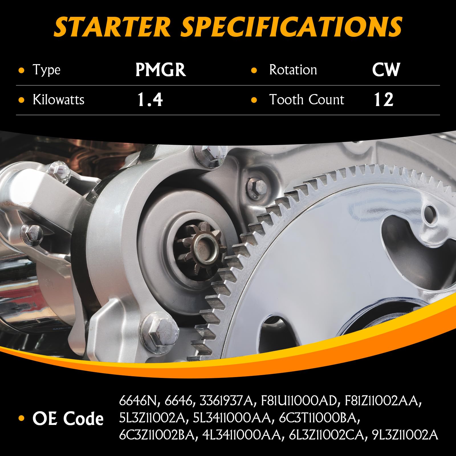 DynaVim Parts starter installed in engine bay demonstrating direct-fit replacement